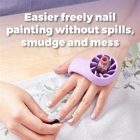 img 2 attached to 💅 Efficient Nail Polish Holder - No-Spill Bottle Stand - Handy Silicone Fingernail Polishing Tool - Enhance your Manicure and Pedicure with Nail Art Accessories (Lilac)