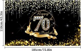 img 3 attached to 🎉 Stylish and Chic 70th Birthday Party Decor: Extra Large Black Gold Sign, Supplies, Banner, and Photo Booth Backdrop – 72.8 x 43.3 Inches