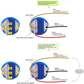 img 1 attached to Ulincos Переключатель с фиксацией с кнопкой U19C2 1NO1NC SPDT Вкл/Выкл Черного металлического корпуса с оранжевым светодиодным кольцом подходит для отверстия 19 мм 3/4