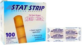 img 1 attached to 🩹 High-Quality STAT Strip Adhesive Bandages: 100 Flexible Latex Free 1x3 Inch - Trusted Protection for Wounds