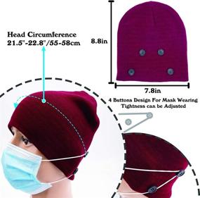 img 1 attached to 🧢 Knit Beanie Cap for Men Women: Soft, Warm, and Convenient Hat with 4 Extra Buttons for Face Mask Attachment