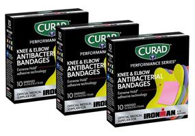 img 4 attached to 🏃 Curad CURIM5022 Performance Series Ironman Knee and Elbow Antibacterial Bandages - Extreme Hold Technology, Fabric, 10 Count (Pack of 3)