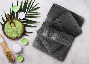 img 1 attached to Asiatique Linen – High-Quality 8 Piece Dark Grey Bath Towels Set – 100% Ring Spun Cotton 650 GSM Towels for Bathroom – 2 Bath Towels, 2 Hand Towels, and 4 Washcloths – Perfect for Home, Spa & Hotel