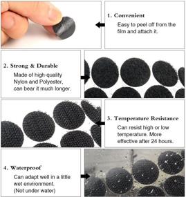 img 2 attached to 🔘 Strong Self Adhesive Dots: 400pcs 0.59 inch Sticky Hook Nylon Coins for Classroom, Office, Home (Black)