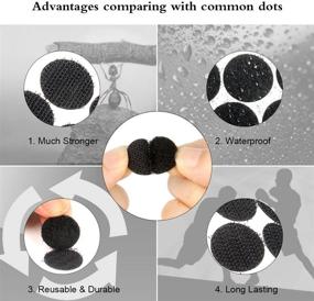 img 1 attached to 🔘 Strong Self Adhesive Dots: 400pcs 0.59 inch Sticky Hook Nylon Coins for Classroom, Office, Home (Black)