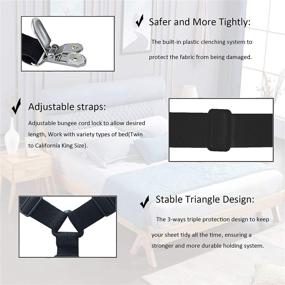 img 3 attached to 🛏️ ICDOIT Bed Sheet Holder Straps: Adjustable Elastic Fasteners for Perfectly Fitted Twin, King, Queen, and Full Size Mattresses (Black)