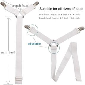img 2 attached to 🛏️ ICDOIT Bed Sheet Holder Straps: Adjustable Elastic Fasteners for Perfectly Fitted Twin, King, Queen, and Full Size Mattresses (Black)
