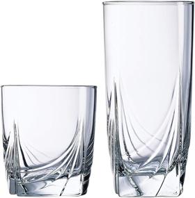 img 4 attached to Luminarc 16 Piece Ascot Tumbler Set: Coolers & Double Old Fashioned Glasses, Mixed, Clear - Perfect Glassware Collection for All Occasions!