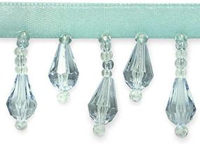 img 2 attached to 💙 Expo International Joanne Light Blue Beaded Teardrop Fringe Trim Embellishment - 10-Yard Length