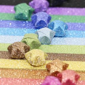 img 4 attached to 🌟 Yeooyoor Origami Stars Papers DIY Paper Kit - 360 Sheets, 18 Colors (Including Glitter Origami Stars)