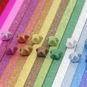 img 1 attached to 🌟 Yeooyoor Origami Stars Papers DIY Paper Kit - 360 Sheets, 18 Colors (Including Glitter Origami Stars)