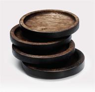 🌳 noritake kona wood 4 inch coasters: premium protection with rustic elegance логотип