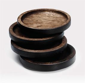 img 1 attached to 🌳 Noritake Kona Wood 4 Inch Coasters: Premium Protection with Rustic Elegance