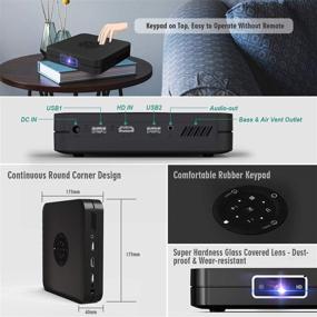 img 2 attached to 🎬 TOUMEI K1 Portable Movie Projector - High Brightness 350-ANSI, Android Smart Video Projector with 1080P Support, Massive 300" MAX Screen Size, Built-in WiFi, Bluetooth 4.2, HDMI, iOS & Android Mirroring, Electric Focus, and Enhanced Audio