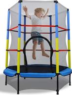 🎪 safe and fun: kanchimi mini trampoline for kids with enclosure net & safety pad - indoor/outdoor use! логотип