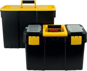 img 1 attached to Стопочная мобильная ящик для инструментов с колесами - Stalwart 75-3042 в черном, желтом и прозрачном цветах.