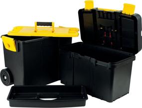img 2 attached to Стопочная мобильная ящик для инструментов с колесами - Stalwart 75-3042 в черном, желтом и прозрачном цветах.