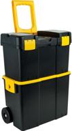 stackable mobile tool box with wheels - stalwart 75-3042 in black, yellow, and clear logo
