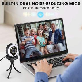 img 2 attached to 📷 High-Quality Webcam with Built-in Microphone, Sinvitron USB Webcam with Light, Adjustable Brightness Levels, 1080P HD for Desktop, MAC, Zoom, Skype, YouTube – Plug and Play Webcam with Microphone and Tripod