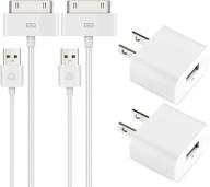 🔌 esk (tm) certified 6ft 30 pin usb charging cable with 5w usb power adapter | 2 pack - iphone 4/4s, 3g/3gs, ipad 1/2/3, ipod touch 1/2/3/4 logo