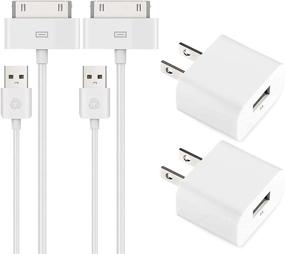 img 4 attached to 🔌 ESK (TM) Certified 6ft 30 Pin USB Charging Cable with 5W USB Power Adapter | 2 Pack - iPhone 4/4s, 3G/3GS, iPad 1/2/3, iPod touch 1/2/3/4