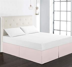img 1 attached to 🛏️ WINLIFE Pink Queen Dust Ruffle Bed Skirt - Wrinkle Resistant 14-inch Drop Solid Microfiber Bed Skirt