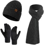 🧣 stay warm and tech-savvy with honnesserry men's touchscreen knitted winter beanie and scarves logo