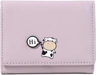 🐮 adorable girls cute cow tri-fold wallet: small, stylish, and functional! grab this purple cow wallet today! logo