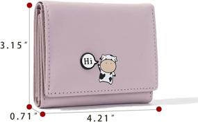 img 3 attached to 🐮 Adorable Girls Cute Cow Tri-fold Wallet: Small, Stylish, and Functional! Grab this Purple Cow Wallet Today!