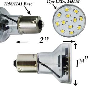 img 3 attached to 🔦 Светодиодный прожектор Leisure LED для RV-трейлера и дома на колесах, лампа 1156 1139 1141 1383, 2 ватта, 275 люмен холодный свет 6500K, питание 10-30 вольт, длинное гнездо 12 вольт (4 штуки): Яркое и энергоэффективное решение для освещения RV