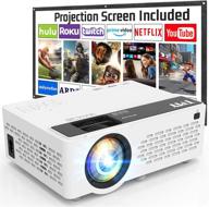 📽 tmy projector with 100 inch projector screen: high-quality 1080p full hd video projector for home cinema & outdoor movie – compatible with tv stick hdmi vga usb tf av logo