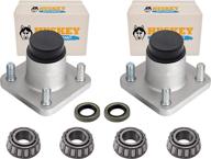 🏎️ huskey 2x front wheel hub bearing assemblies for ezgo golf carts - oem replacement for txt/medalist g&e models 2001 and above (70895g01) - with dust caps and bearings logo