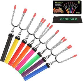 img 3 attached to Ultimate Marshmallow Roasting Sticks - 8 Pack Telescoping Smores Skewers, 34 Inch Extendable Forks with Colored Handles for Campfire, Fire Pit, Bonfire & Grill