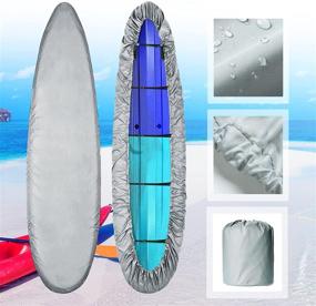 img 4 attached to 🌞 Ultimate Protection: 100% Waterproof Kayak Cover for 10-11.4 FT Kayaks - Sunblock, Dust & UV Wind Protection, Sunlight Shield, Ideal for Fishing Boats, Canoes, and Paddle Boards - 420D Kayak Storage Cover