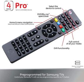 img 1 attached to GE Universal Remote Control (Graphite, 33711) for Samsung, Vizio, LG, Sony, TCL, Roku, Apple TV, Panasonic, Smart TVs, Streaming Players, Blu-ray, DVD - 4-Device Compatibility