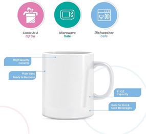 img 2 attached to ☕ Premium 11 oz Ceramic White Sublimation Coffee Mugs - Pack of 2 with Gift Box and Foam Supports