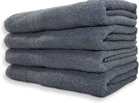 img 2 attached to 🛀 Premium Quality Springfield Linen Bath Towels - Pack of 4 Cotton Bath Towels, 100% Cotton, Size 27x54 Grey - Highly Absorbent & Multi-Purpose - Machine Washable Grey Bath Towels