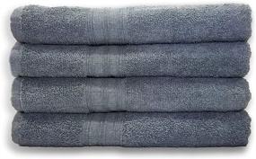 img 1 attached to 🛀 Premium Quality Springfield Linen Bath Towels - Pack of 4 Cotton Bath Towels, 100% Cotton, Size 27x54 Grey - Highly Absorbent & Multi-Purpose - Machine Washable Grey Bath Towels