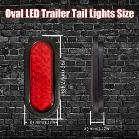 img 2 attached to 🚤 LiLoom 2 Pcs 6&quot; Oval Red 24 LED Trailer Lights: Super Bright Stop Tail Turn Signal Lights for Boat Trailer Camper Truck RV Jeep, DOT Certified