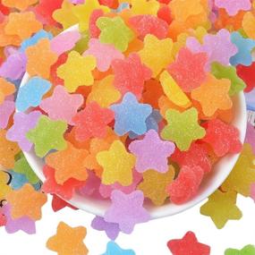 img 4 attached to Vibrant MSCFTFB Colorful Star Resin Charms: Ideal Embellishments for Jewelry Making, Cardmaking, Hair Accessories, Scrapbooking, Crafts, Dollhouses, and More (50-Piece Set, Multi-Color)
