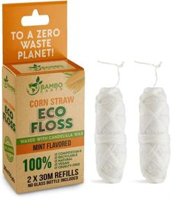 img 4 attached to Biodegradable Mint Dental Tooth Lace Floss - Refillable Flossers - Natural, Vegan, and Compostable Teeth Corn Spool - Eco-friendly Zero Waste Dental Care