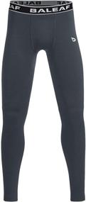 img 4 attached to BALEAF Youth Boys' Compression Thermal Baselayer Sport Basketball Tights with Fleece Lined Leggings