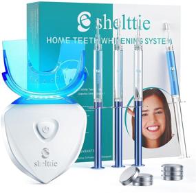img 4 attached to 🦷 Professional Teeth Whitening Kit with LED Light - SHELTTIE, Hydrogen Peroxide Whitening Gel, 3+1 Refills, Sensitive Teeth Whitening Products, 6 Button Batteries, 2 Trays