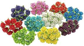 img 2 attached to 🌹 NAVA CHIANGMAI 100pcs Mini Rose Mixed Color Artificial Mulberry Paper Flower for Scrapbooking, Weddings, Doll House, Card Making Supplies