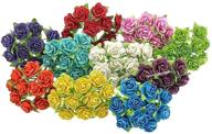 🌹 nava chiangmai 100pcs mini rose mixed color artificial mulberry paper flower for scrapbooking, weddings, doll house, card making supplies logo