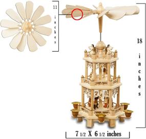 img 2 attached to 🕯️ Authentic German Christmas Decoration Pyramid with Nativity Scene and 6 Candle Holders – 18 Inches Holiday Nativity Carousel with German Design