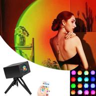 🌈 rgb sunset lamp projector, color changing led night light with remote control - romantic projection for cinema theme bedroom, bar, wedding party (b) (a) логотип