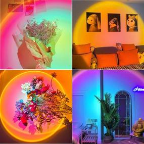 img 2 attached to 🌈 RGB Sunset Lamp Projector, Color Changing LED Night Light with Remote Control - Romantic Projection for Cinema Theme Bedroom, Bar, Wedding Party (B) (A)