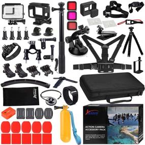 img 4 attached to 📷 Husiway 68-in-1 GoPro Hero 7 6 5 Black Accessory Kit: Action Camera Filter Frame, Waterproof Housing Case Bundle 60A for Improved SEO