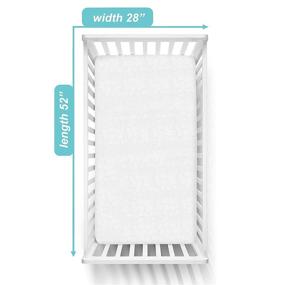 img 3 attached to Waterproof Fitted Crib and Toddler Mattress Pad Cover - American Baby Company (White, 52x28x9 Inch): Ultimate Protection for Boys and Girls (Pack of 1)
